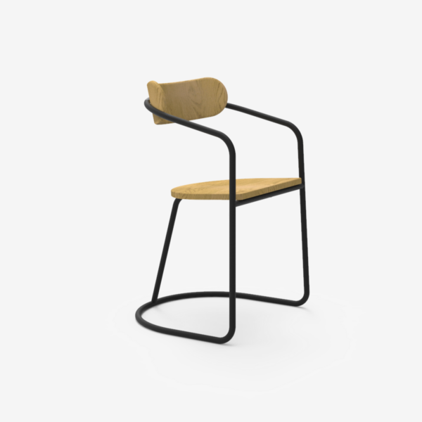 WZ.51 dining chair in steel and wood