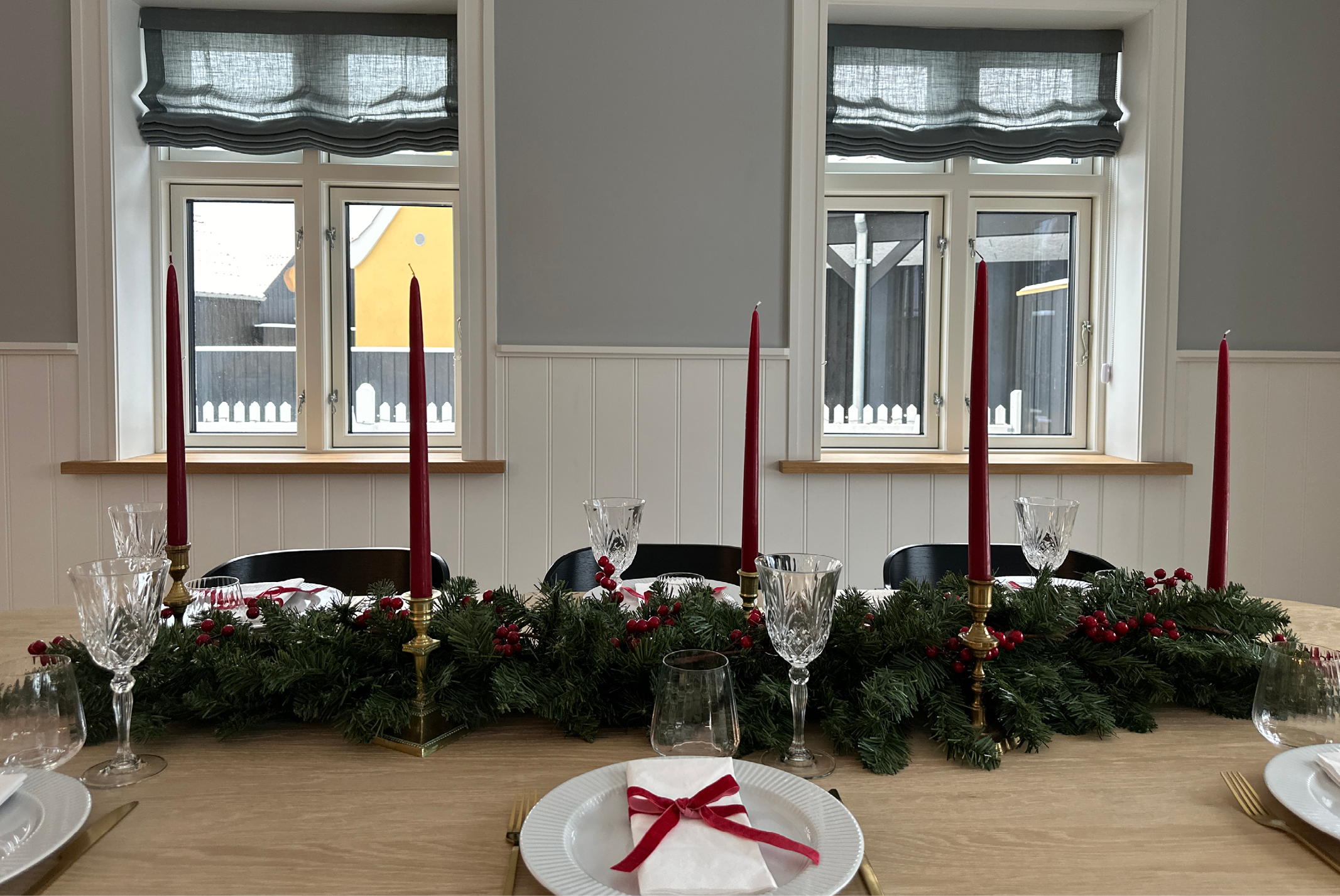 Juleborddækning ovalt bord