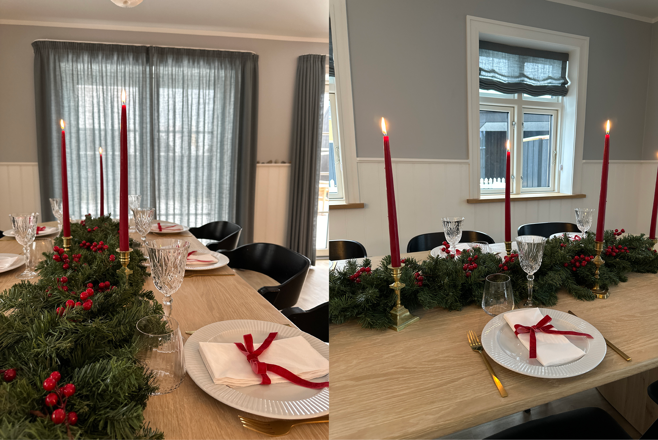 Juleborddækning ovalt bord
